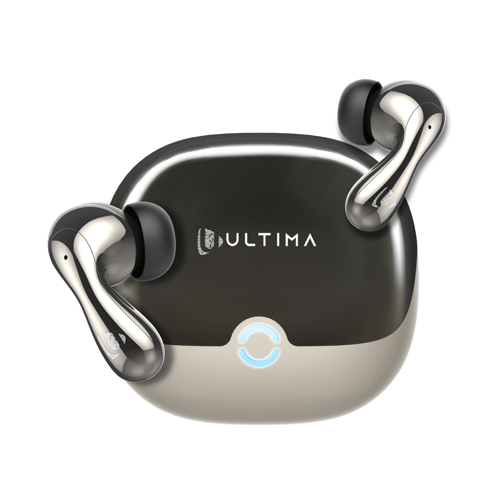 [TWS720-GD] Ultima Atom 720 Earbuds with 2 EQ Modes | Ergonomic Fit | 50 Hours Playtime | 4 Mics with ENC | Dual Tone with UV Coated Finish | Rampage Mode (50 MS) | IPX4 Rated | 3C BOOST Charging Wireless Earbuds
