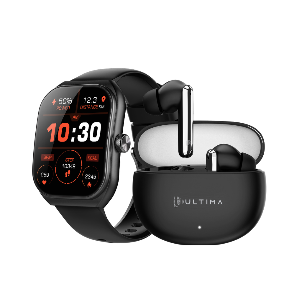 [FLEX+BOOM311-COMBO] Ultima Watch Flex and Boom 311 Combo: Smartwatch meets wireless earbuds for ultimate convenience & entertainment!