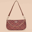 Zouk Brown Floral Motif Baguette