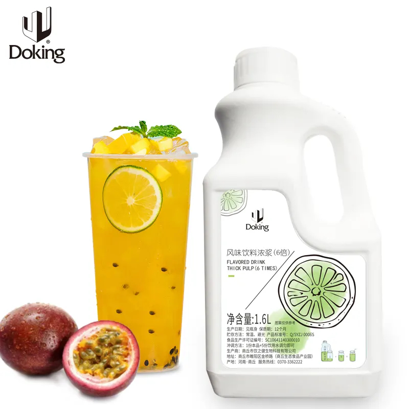 [GRO-BT-Concpfruit] Doking Passion Fruit Flavour Natural Fruit Juice Thick Concentrate - 1.6 Litres
