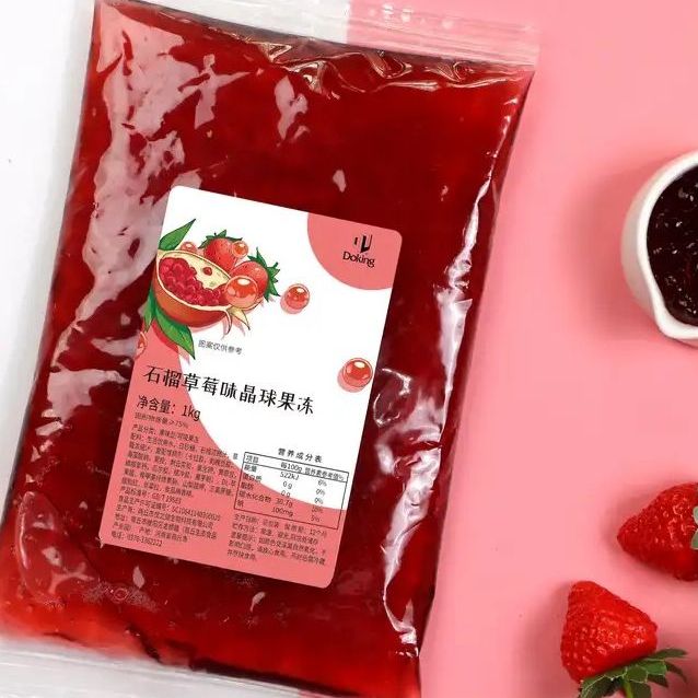 [GRO-BT-bobacrystal] Doking Crystal Ready to Eat Boba Pearls for Bubble Tea ( Jelly Like & Chewy Texture ) - 1 Kg
