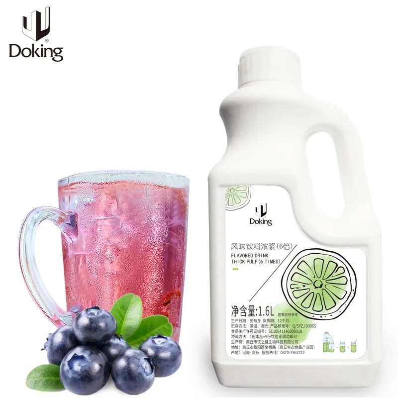 [GRO-BT-ConcBlbry] Doking Blueberry Flavour Natural Fruit Juice Thick Concentrate - 1.6 Litres