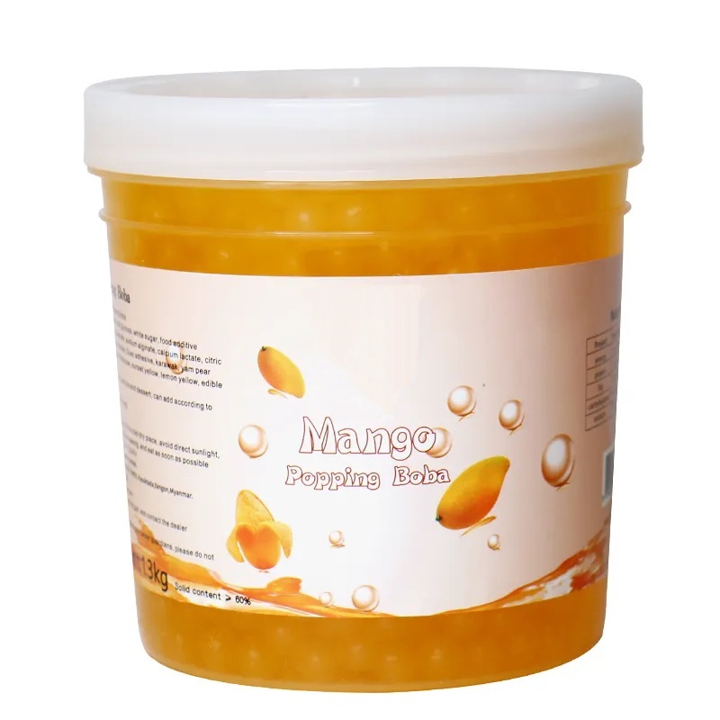 [GRO-BT-bobamngo] Popping Boba Pearl for Bubble Tea Mango Flavour 1.3 Kg