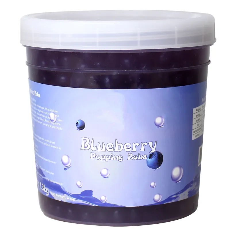 [GRO-BT-bobablbry] Popping Boba Pearls for Bubble Tea Blueberry Flavour 1.3 Kg