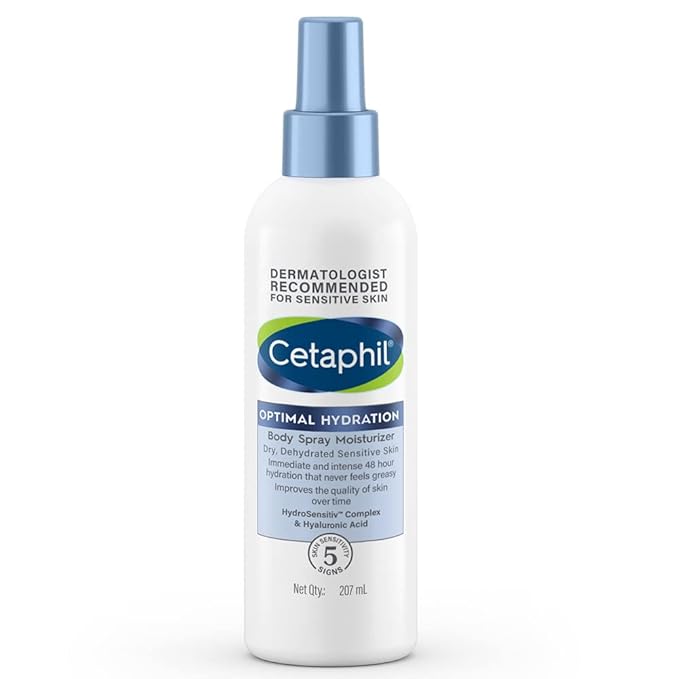 [T794211-Not Specified] Cetaphil Optimal Hydration 48H Body Spray Moisturizer - Spray on Hydrating Body Lotion 207ml