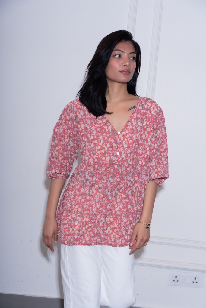 BASEMARK FLORAL TOP FOR WOMEN