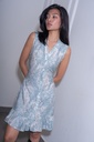 BASEMARK PRINTED RUFFLE HEM DRESS FOR WOMEN