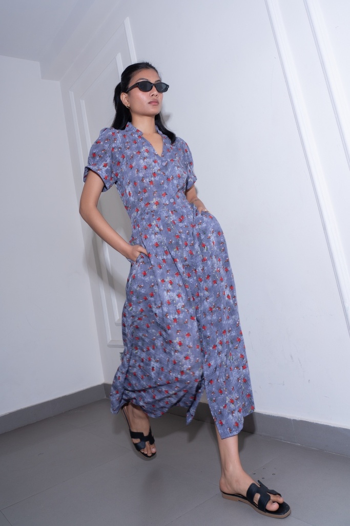 [1513576127-1773125130321-7] BASEMARK CHIFFON SHIRT DRESS FOR WOMEN