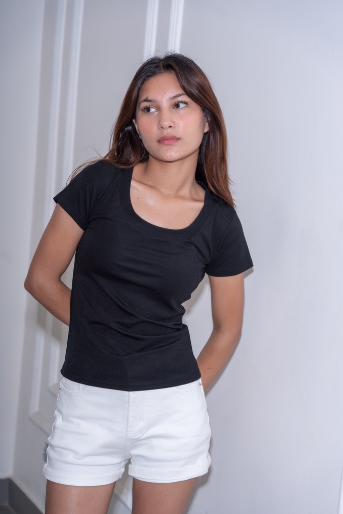 [1513107010-1772347000249-1] BASEMARK ROUND NECK TEE FOR WOMEN
