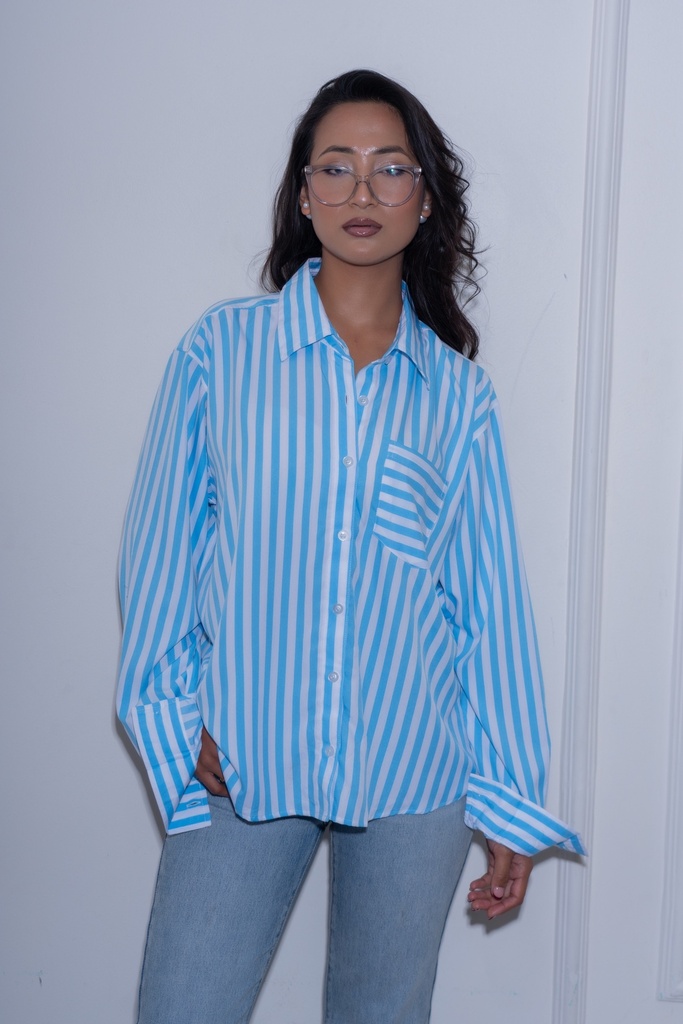 [1512871086-1772015569651-0] BASEMARK STRIPE SHIRT FOR WOMEN