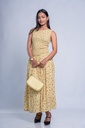 FLORAL SMOCKED MAXI GOWN DRESS FOR WOMEN
