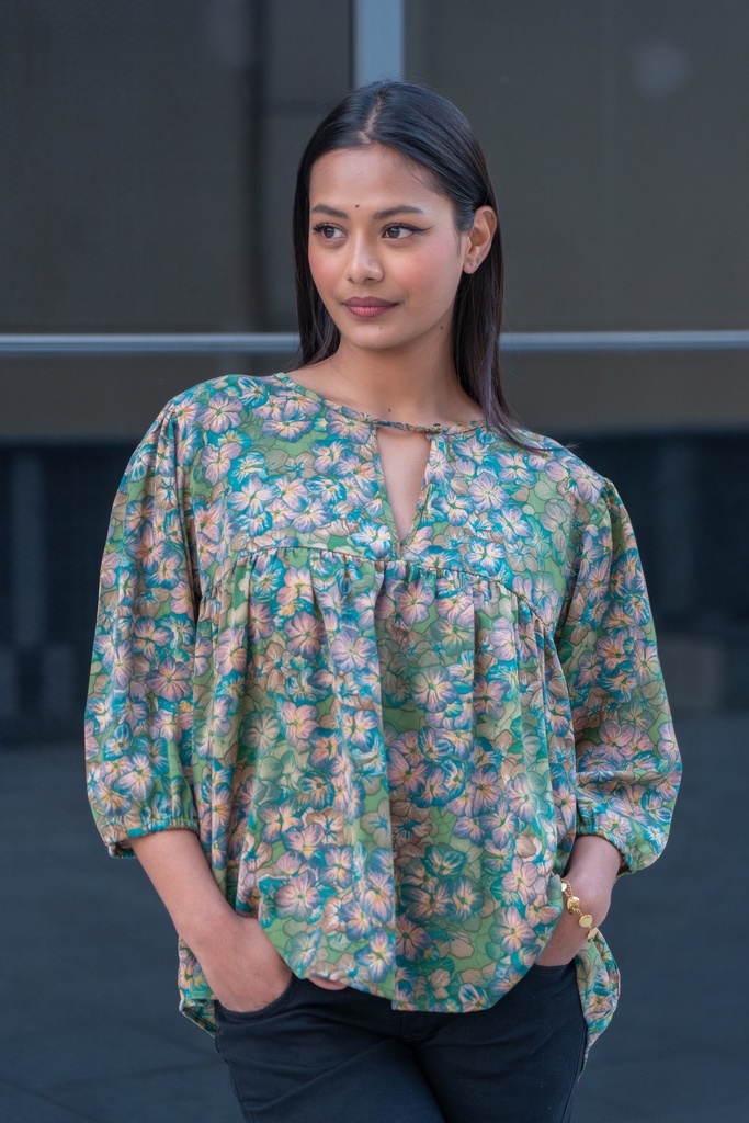 [1512385242-1771224105106-5] BASEMARK FLORAL HUE TOP FOR WOMEN