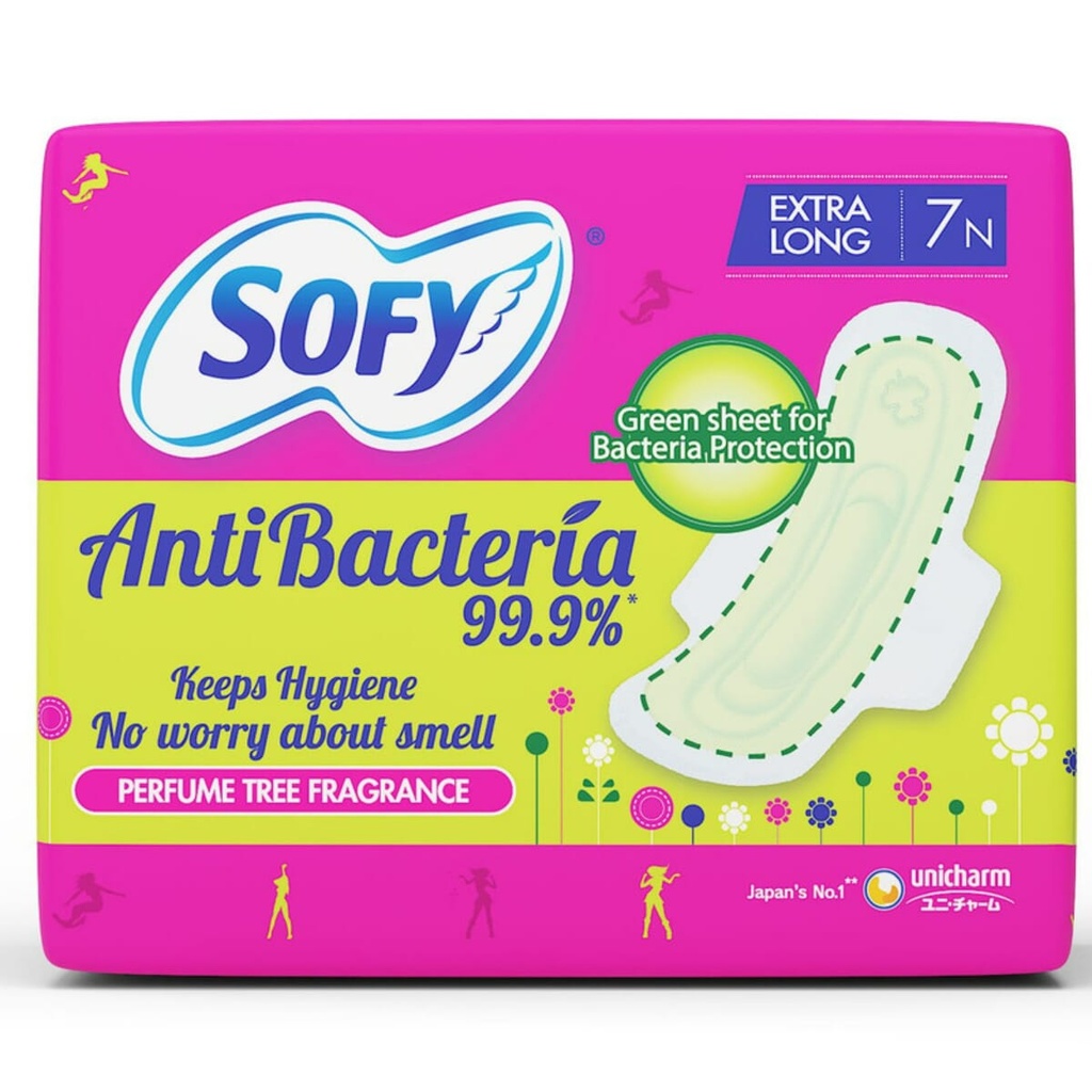 [SanitaryNapkiN003] Sofy Body Fit Anti Bacteria XL 7 N Sanitary Napkins