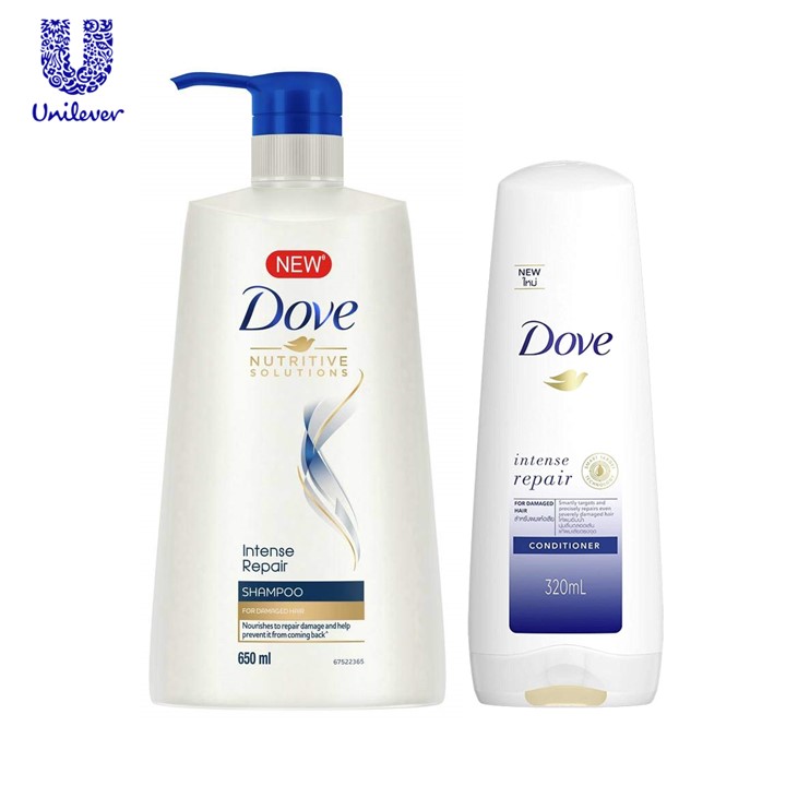 Dove intense repair shampoo 625 ml+ Dove intense repair conditioner 300 ml Combo