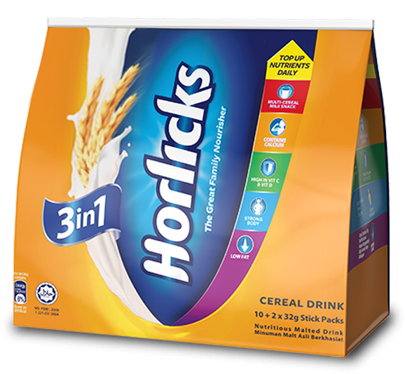 Horlicks 3in1 Cereal Drink 32 gm x 10 sachets