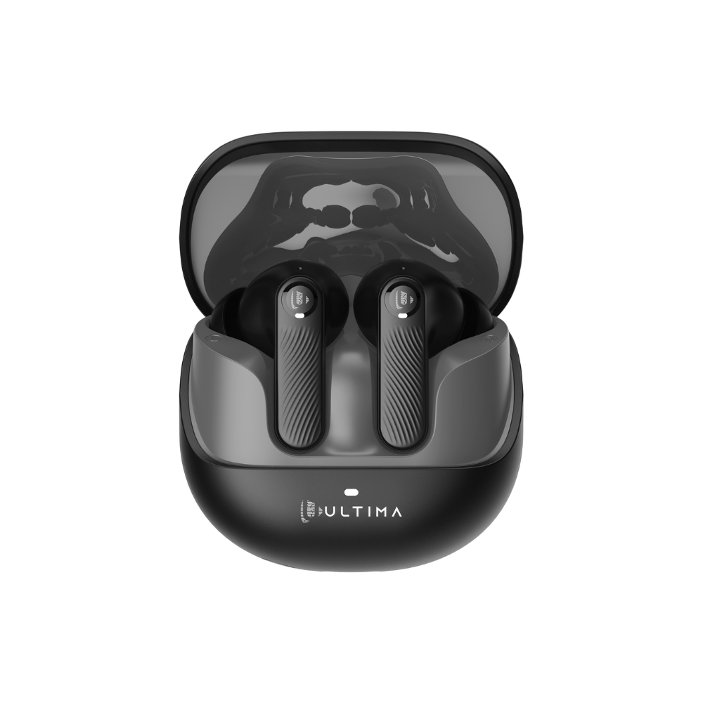 (New Launch) Ultima Atom Buds 2 | Powered by Ultima Supreme Sound | 120 Hrs Total Playtime | 50ms Latency | Bluetooth V5.4 | Ultima Link App Support | ANC upto 32 dB | Quad Mic | Low Latency Game Mode | Multi-Point Connectivity (black)