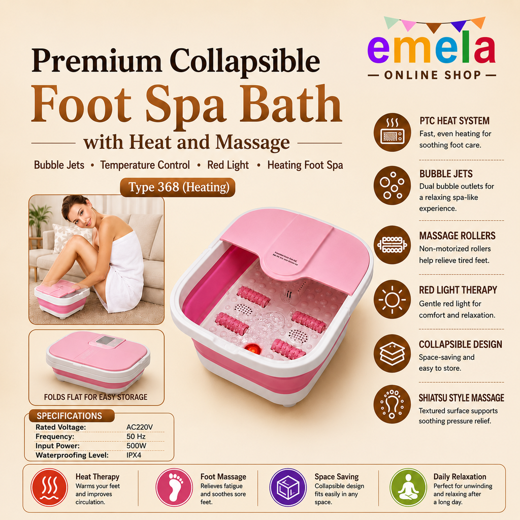 Premium Collapsible Foot Spa Bath with Heat and Massage, Bubble Jets, Temperature Control, Heating Foot Spa