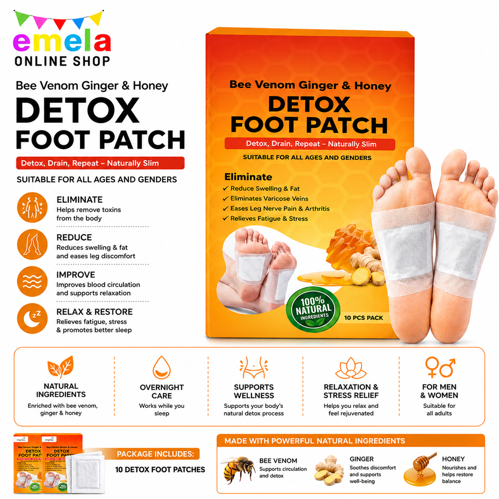 Bee Venom Detox Foot Patches for Feet (1 Pack x 10 Patches) | Relaxation & Stress Relief Foot Patches | Overnight Foot Care Patches for Better Sleep | For Men & Women