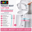 Toilet Seat Lifter, Foldable Cover Lid Handle, Self-Adhesive Bathroom Accessory (Multi Color)  2 pc